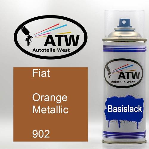 Fiat, Orange Metallic, 902: 400ml Sprühdose, von ATW Autoteile West.